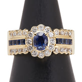 K18YG イエローゴールド サファイア0.73ct ダイヤ0.50ct リング 指輪 レディース 8号 【中古】